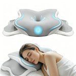 coussin sommeil gris foncé texture douce contour ergonomique support cervical nuit relaxation confortable