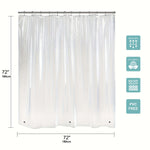 rideau douche transparent sans motif moderne 12 crochets 180cm 180cm/eplatable