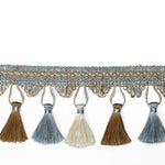 ruban pompons or décoration maison tissu coton pompons gris marron bleuclair traditionnel textile deco