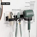 support mural adhésif noir rose coiffeur accessoires secateur brosse fer lisser moderne salle bain