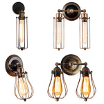 Applique murale LED industrielle vintage avec cage métallique en fer