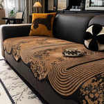 coussin canapé marron noir rayures ondulées moderne antidérapant extérieur accueil