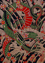 tattoo temporaire tatouage japonais dragon femme fleur noir blanc rouge vert bleu or