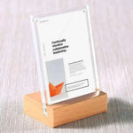 présentoir prix transparent moderne bois clips support étiquettes photo 7x10cm