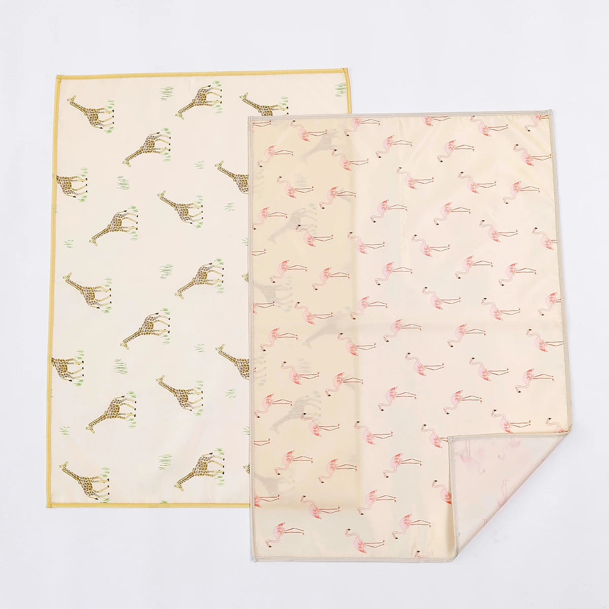 tapis bébé animaux mignons oiseaux lapins koalas 70cm 50cm polyester beige clair imperméable réutilisable