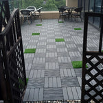 sol modulaire plaque rayées marron gris moderne extérieur balcon terrasse jardin
