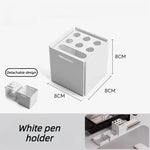 support multifonction bois foncé blanc moderne adhésif support portable smartphone montre casque câbles tiroir