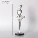 statue danseuse résine or blanc robes ballet décoration chambre enfant collection amateur