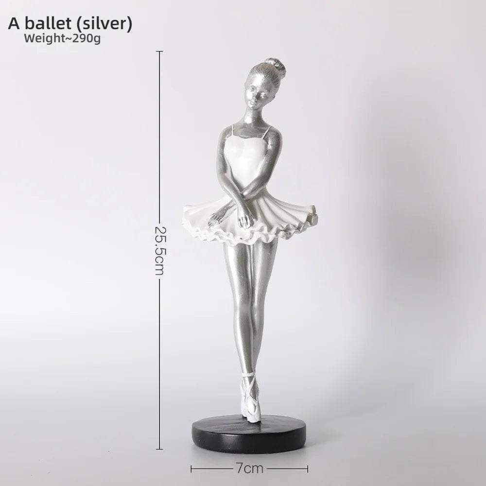 statue danseuse résine or blanc robes ballet décoration chambre enfant collection amateur