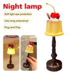 lampe table jaune marron gâteau cerise vintage LED abs chambre enfant deco chambre