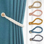 corde rideau tressée moderne bois vert gris blanc jaune beige 50cm