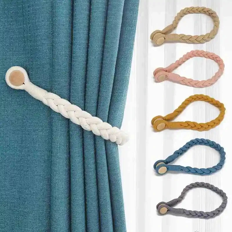 corde rideau tressée moderne bois vert gris blanc jaune beige 50cm