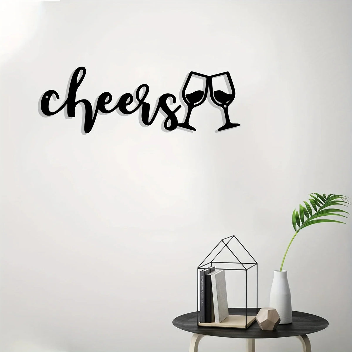 décoration murale moderne plaque noire cheers verres minimaliste chambre salon