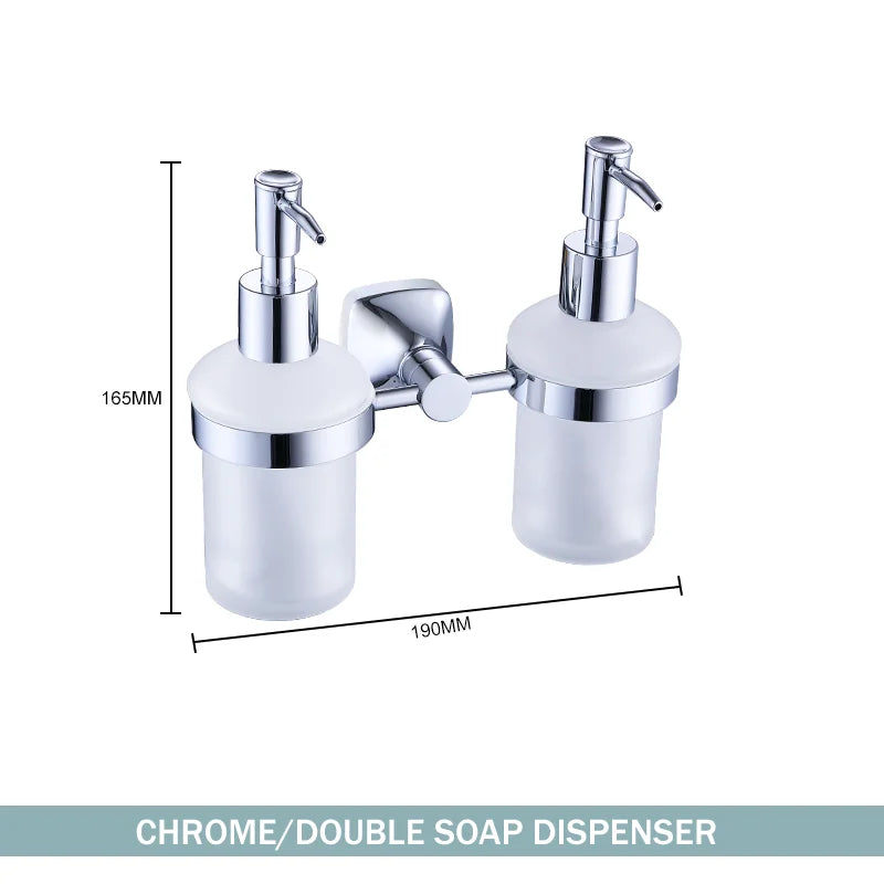 ensemble accessoires salle bain chrome porte serviette savon dentifrice gobelet mural métal