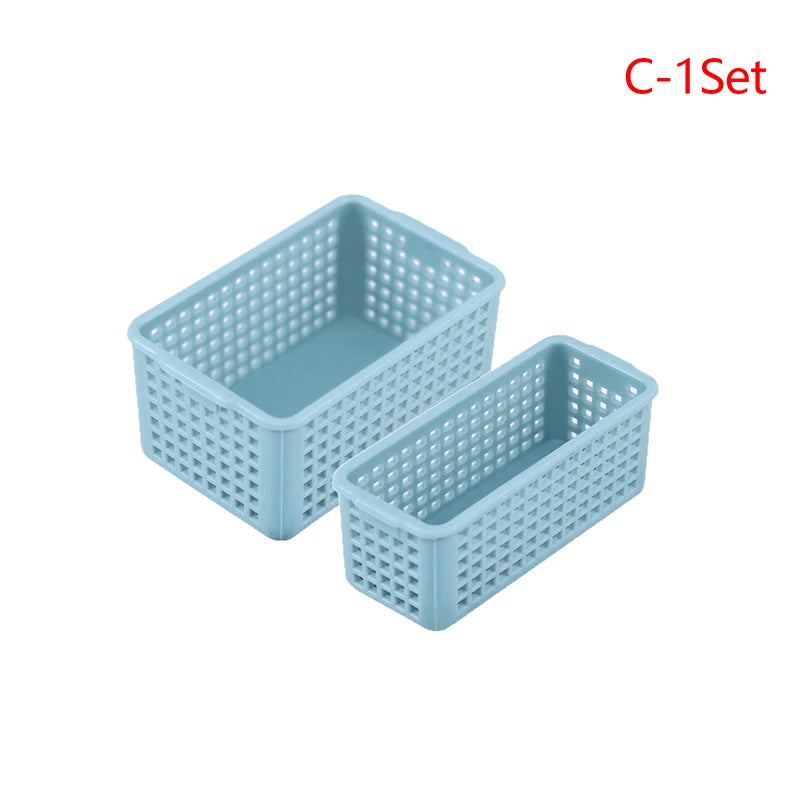 boîtes rangement bleu clair blanc maille fine modernes pratiques sans fixation visible