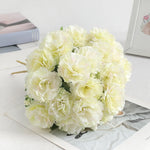 Bouquet artificiel coquelicot feuilles vertes mariage décoration intérieure vase bleu rose orange blanc vert