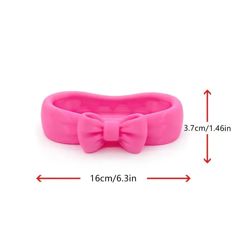rangement bijoux rose blanc nœud papillon doux féminin surface lisse mat organisateur coiffeuse cosmétiques
