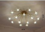 lampe chrome doré moderne étoiles lumineuses transparentes scintillantes led fixations