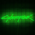 néon lumineux cyberpunk game zone texte abstrait vert bleu jaune rose violet moderne