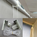 kit fixation rideau blanc moderne bague centrale plaques vis cordelette montage