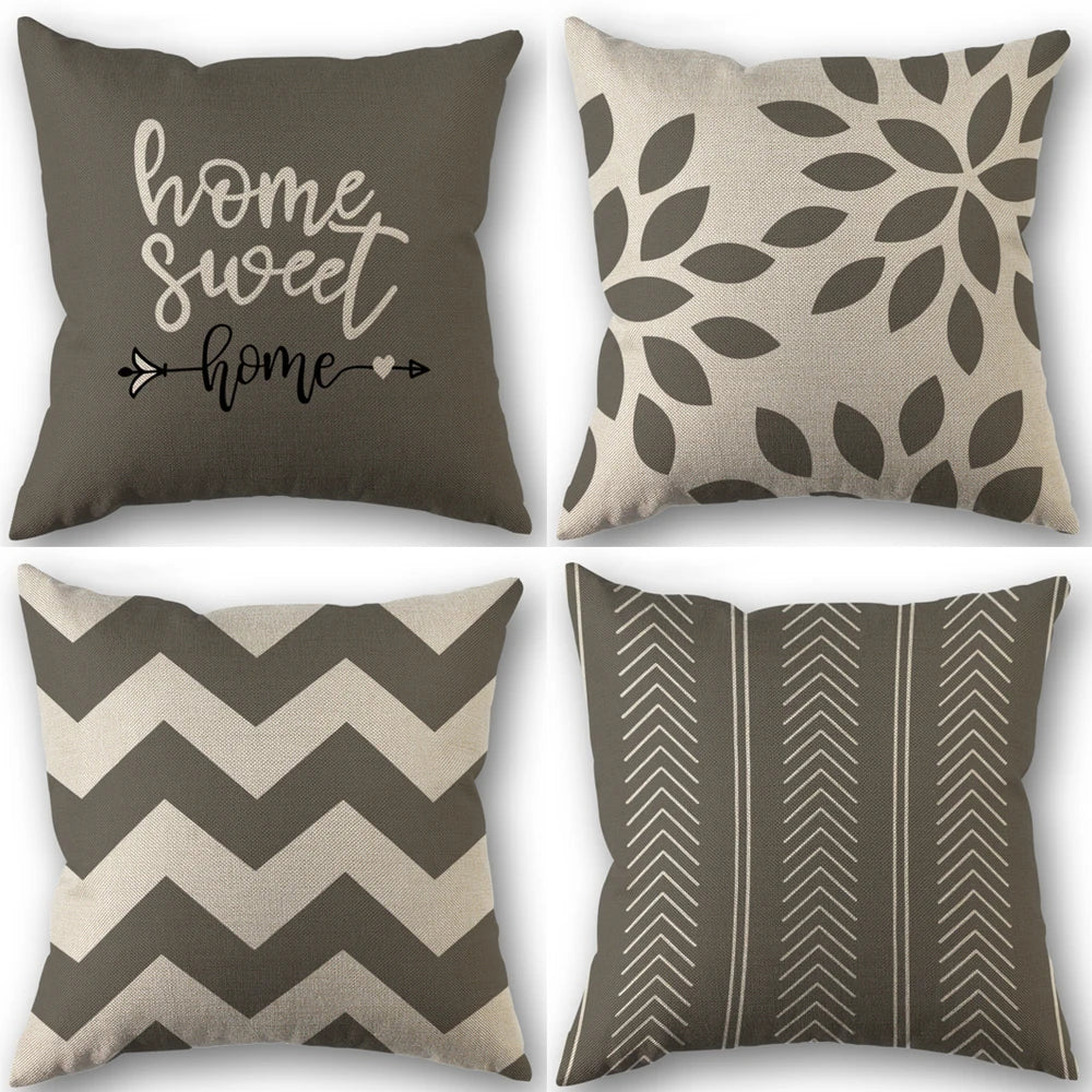 taies d'oreillers fleur motif floral moderne coussins décoratifs couleurs chaudes intérieur chaleureux decoration maison