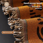 couverture canapé marron motif animalier polyester lavable extérieur intérieur moderne ethnique