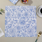 serviettes papier fleur oiseau géométrique bleu blanc classique vintage decoration fetes