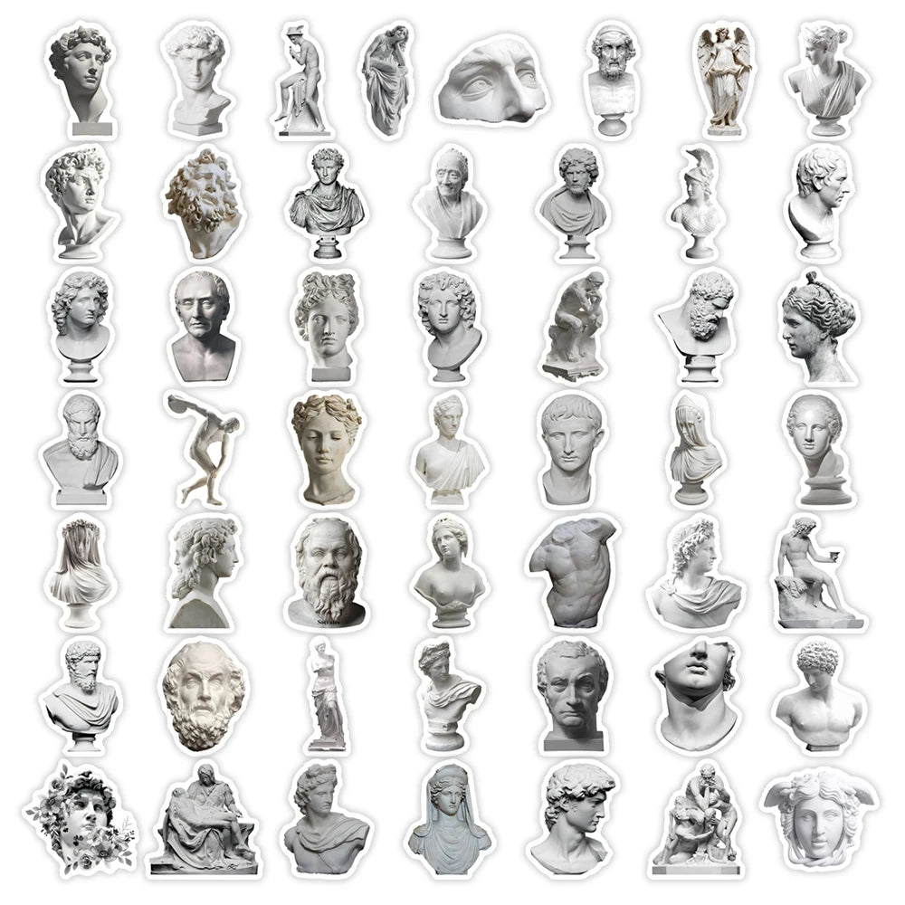 adhésifs statuettes relief classiques blancs waterproof bagages scrapbooks deco étanches adultes modernes