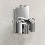 porte balais porte couverts adhésif mur noir gris moderne rangement cuisine salle bain