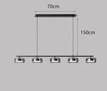 suspension lumineuse moderne noir transparent plafonnier nordique têtes 90cm suspendre inoxydable