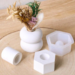 vases silicone blanc rose jaune bleu vert modernes minimalistes hexagonaux rondels hand made
