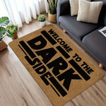 tapis moderne bienvenue dark side marron noir lettres relief antidérapant polyester salon chambreentrée