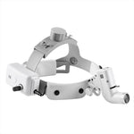 loupe tête lampe led réglable batterie lithium ceinture ajustable moderne opacité simili cuir blanc