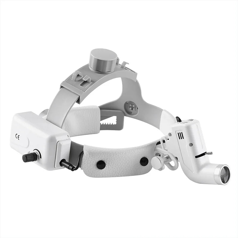 loupe tête lampe led réglable batterie lithium ceinture ajustable moderne opacité simili cuir blanc