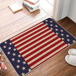 tapis sol antidérapant drapeau américain rayures bois étoiles dorées bleu marine rouge vintage