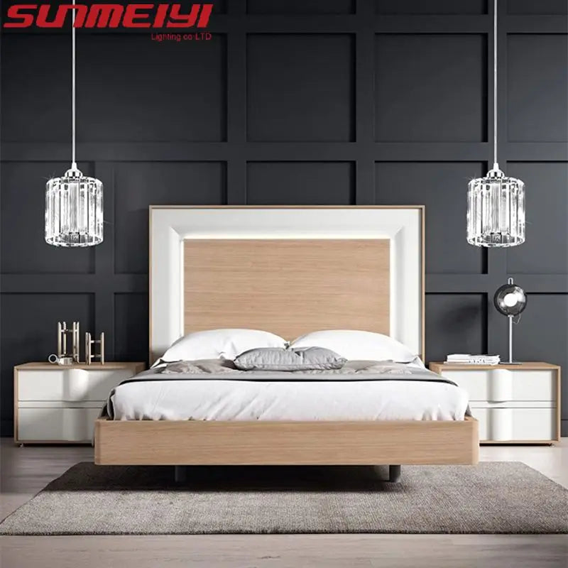 Lampes suspendues moderne argentées verre transparent prismatique salon chambre tactile 110V