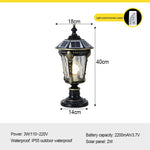 lampe solaire extérieure led bronze ornements dorés éclairage jardin classique économie energie ip55 aluminium