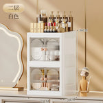 boîte rangement cosmétiques porte opaque moderne poignées dorées compartiments multiples élégante organisation produits soins