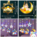 guirlande lumineuse multicolore mosaïque étoiles lunes mosquée décoration aïd intérieur extérieur