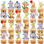 décorations anniversaire winnie pooh multicolore cupcakes gâteau adhésif dessins animés friends cartoon festives fournitures