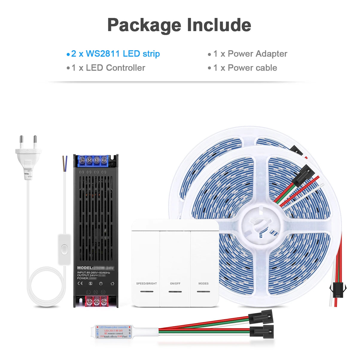 ruban led blanc adhésif moderne 24v 10m 50000h interrupteur mural controle led