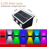 lampe murale solaire moderne led rgb jaune noir panneaux solaires texturés fixée mur