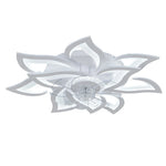 ventilateur led intelligent moderne télécommande blanc fleur lotus 77x77cm