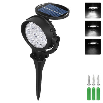 spots solaires extérieurs led ip65 étanches réglables lumière blanche moderne jardin noir