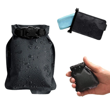 sac étanche voyage utilitaire noir rose vert clair savons filet transparent anneau métallique hexagonal