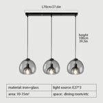 suspension transparente opale moderne pendentif verre pierre verre e27 249 2000 lumens gris fumée