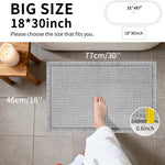 tapis bain microfibre gris gaufres moderne adhésif 46x77cm rapide absorbant