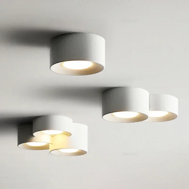 Spot LED moderne résine métal blanc noir éclairage quotidien minimaliste