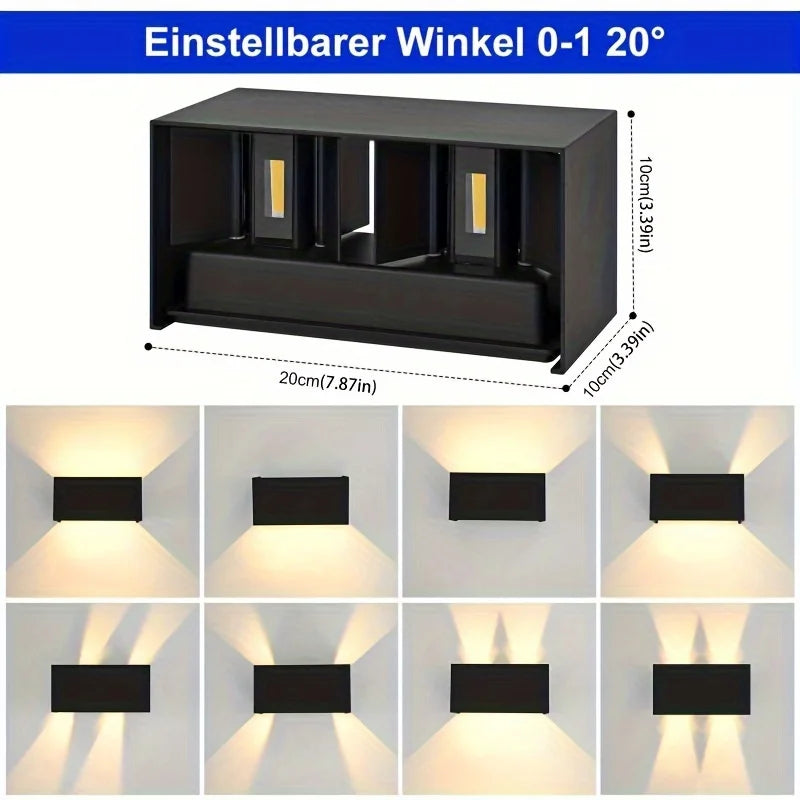 applique murale led moderne noire ip65 texture granulée contemporaine aluminium