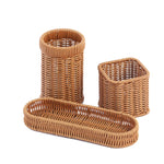 panier rotin marron clair couteau cuillère baguettes assaisonnement rangement cuisine rustic